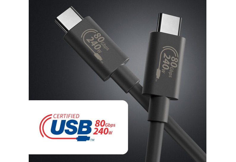 Elecom анонсировала кабели USB4 2.0 — скорость до 80 Гбит/с плюс до 240 Вт питания