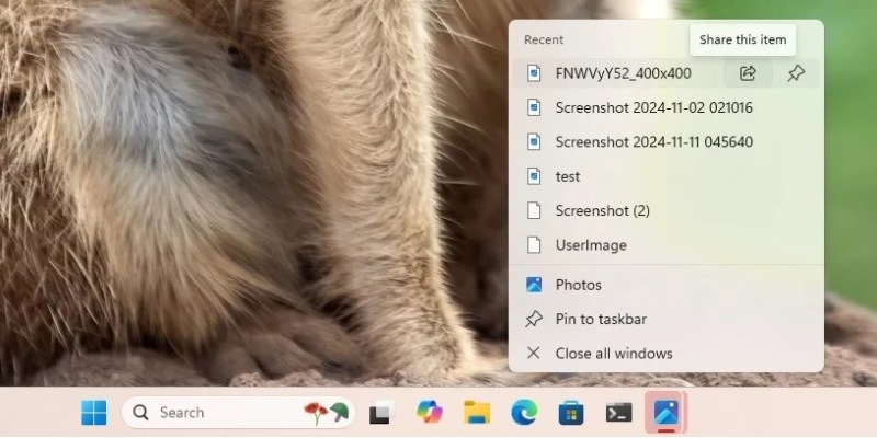Кнопка «Поделиться» появилась в меню «Пуск» и панели задач Windows 11