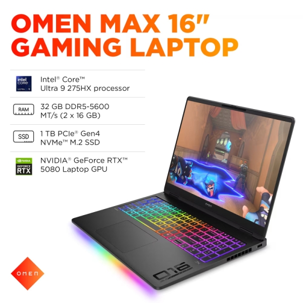 HP готовит мощный игровой ноутбук Omen Max 16 с 24-ядерным Core Ultra 9 275HX и GeForce RTX 5080