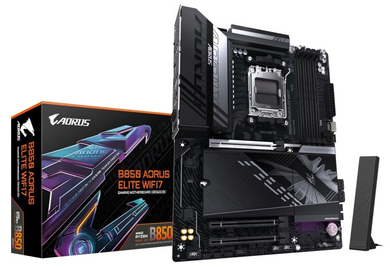 Платы Gigabyte Aorus Elite B850 WiFi7 и Aorus Elite B850M WIFI6E Ice показались на изображениях