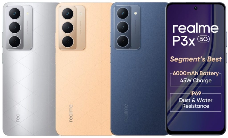 Анонсированы доступные смартфоны Realme P3 Pro и P3x с ёмкими батареями и защитой IP69